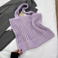 Hollow Knitted Large Capacity Shoulder Bag for Daily - Teleplus hollow knitted large capacity shoulder bag
