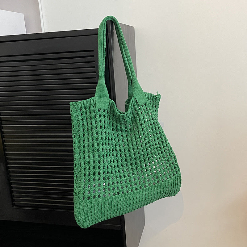Hollow Knitted Large Capacity Shoulder Bag for Daily - Teleplus hollow knitted large capacity shoulder bag