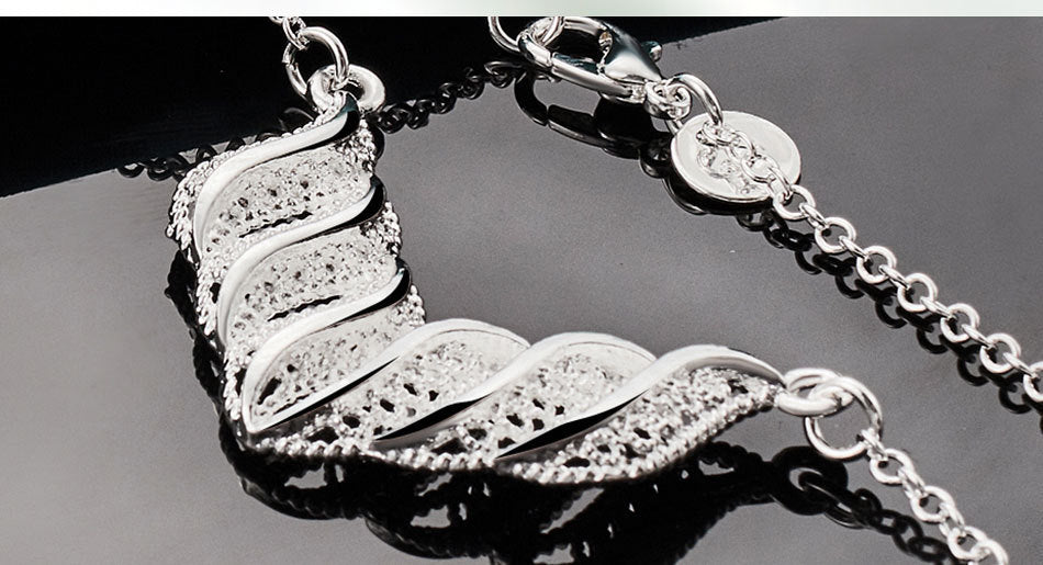 Hollow Leaf Necklace 45cm Alloy Chain Popular Leaves Jewelry for Women - Pendant For Leafy Delight united states chf