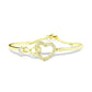Hollowed Heart Shape Chain Bracelet in Gold and White Copper - chain hollowed heart shape bracelet