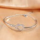 Hollowed Heart Shape Chain Bracelet in Gold and White Copper - chain hollowed heart shape bracelet