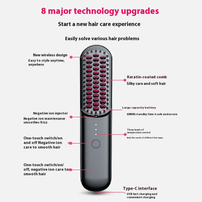 Home Anion Wireless Portable Hair Curler with Negative Ion Packaging - for Easy Styling home anion wireless portable