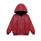 Hooded Padded Coat Leather Jacket with PU and Polyester Lining - Teleplus for Men hooded padded coat leather jacket wear