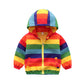Hooded Rainbow Zipper Jacket with Long Sleeves and Round Neck - Teleplus rainbow jacket zipper hooded