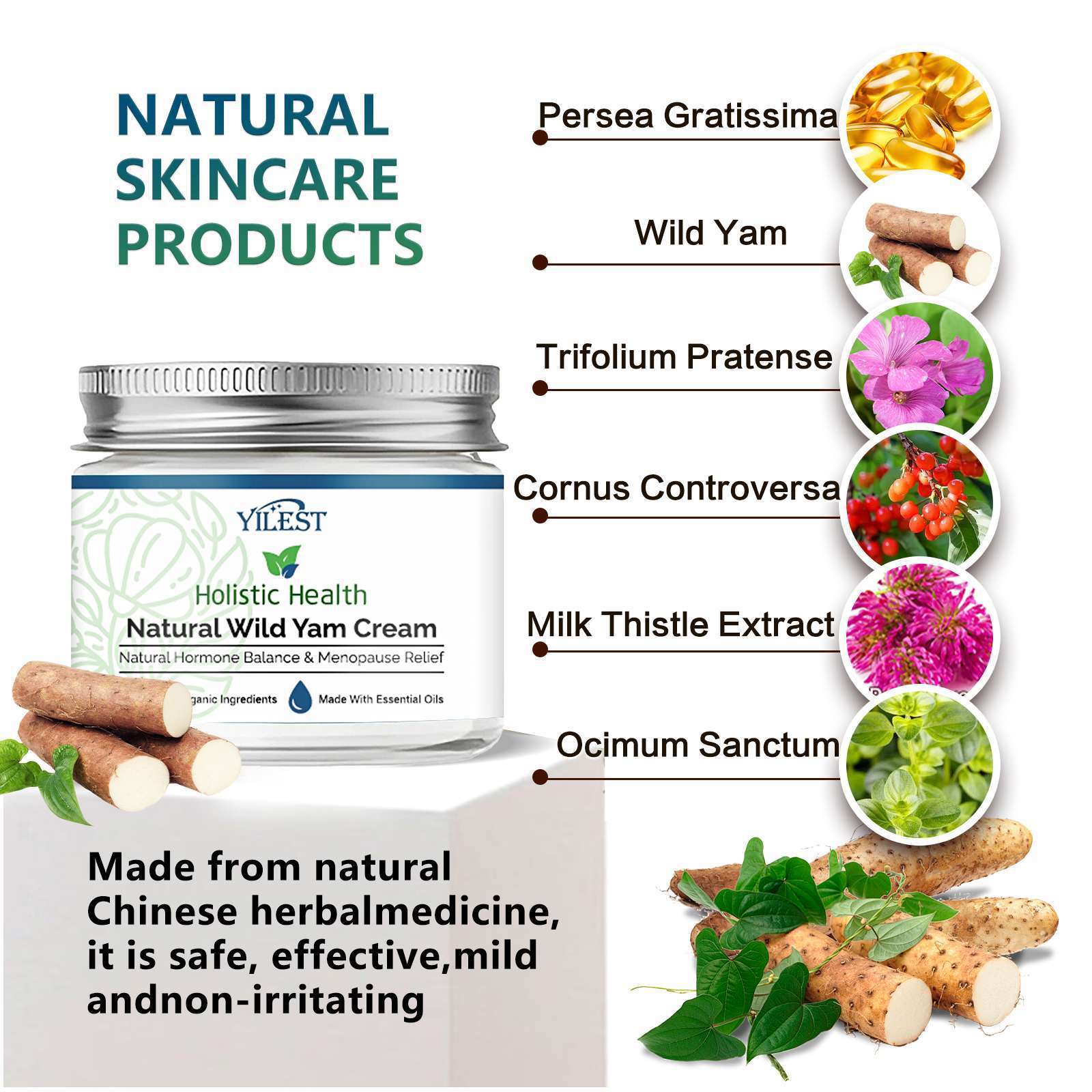 Hormone Moisturizing Chinese Yam Face Cream for All Skin Types 50g - hormone moisturizing chinese yam face