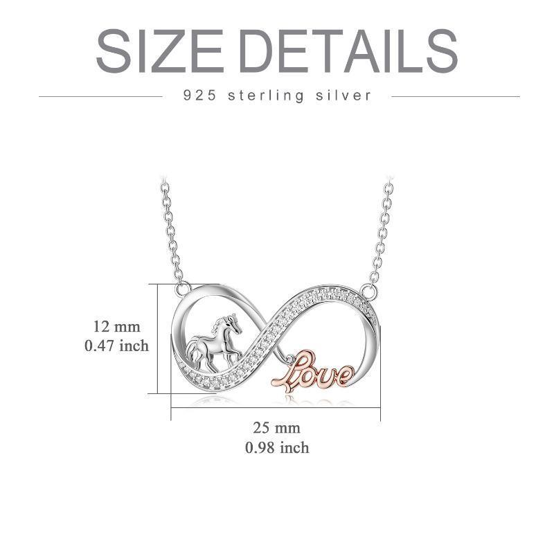 Horse Infinity Love Necklace Sterling Silver Jewelry Gift for Women - Gallop Into Forever with Horse Infinity Necklace