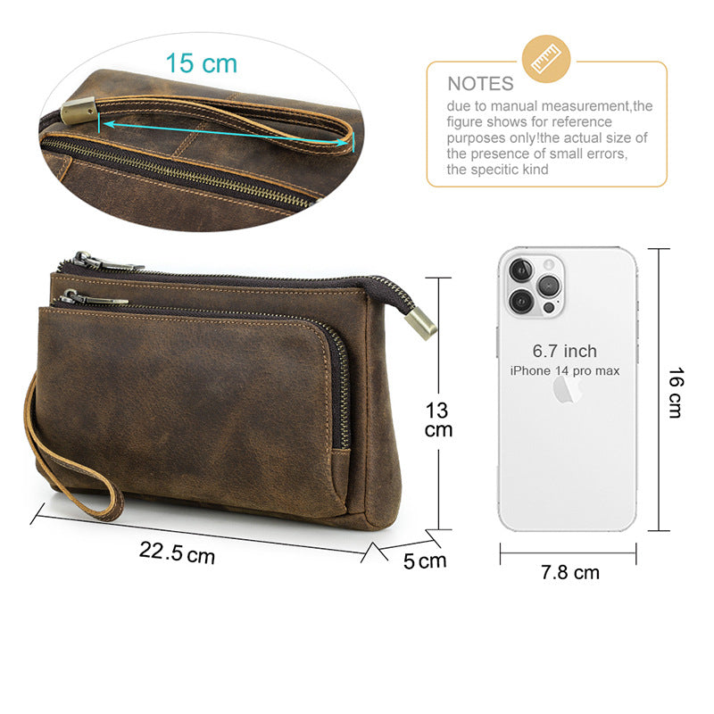 Horse Leather Storage Bag for Wallets and Mobile Phone Accessories - storage bag