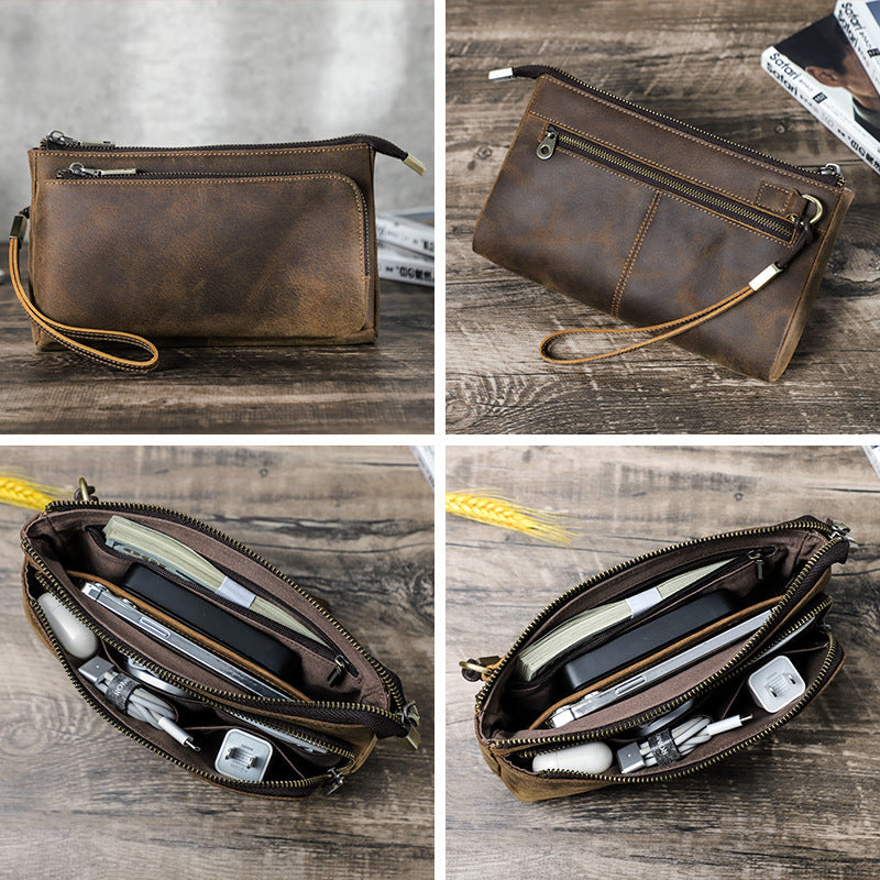 Horse Leather Storage Bag for Wallets and Mobile Phone Accessories - storage bag