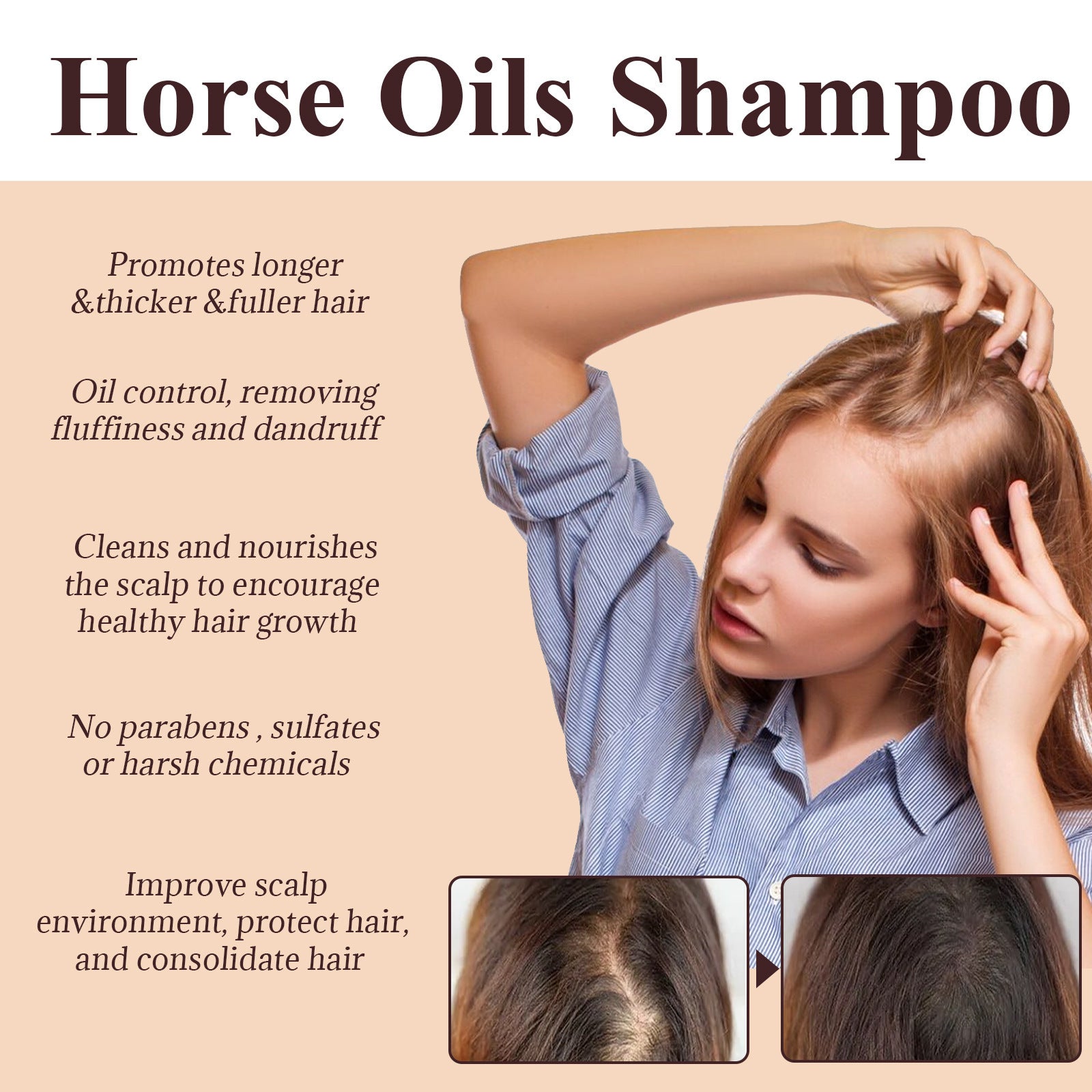 Horse Oil Shampoo for Deep Cleansing Scalp and Dandruff - horse oil shampoo deep cleansing scalp dandruff