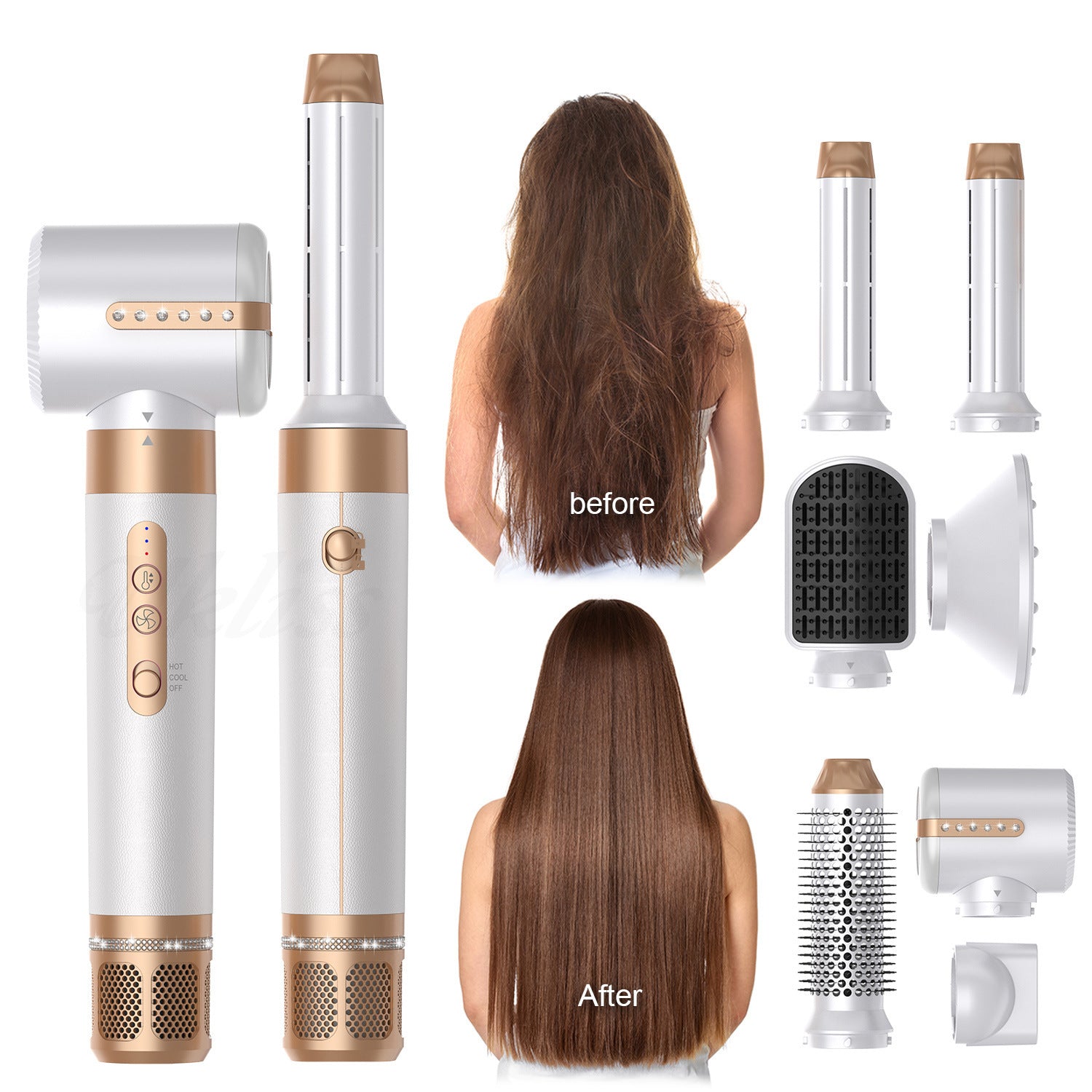 Hot Air Comb with Tourmaline Ceramic for Fast Hair Straightening and Curling - Teleplus Styling hot air comb automatic