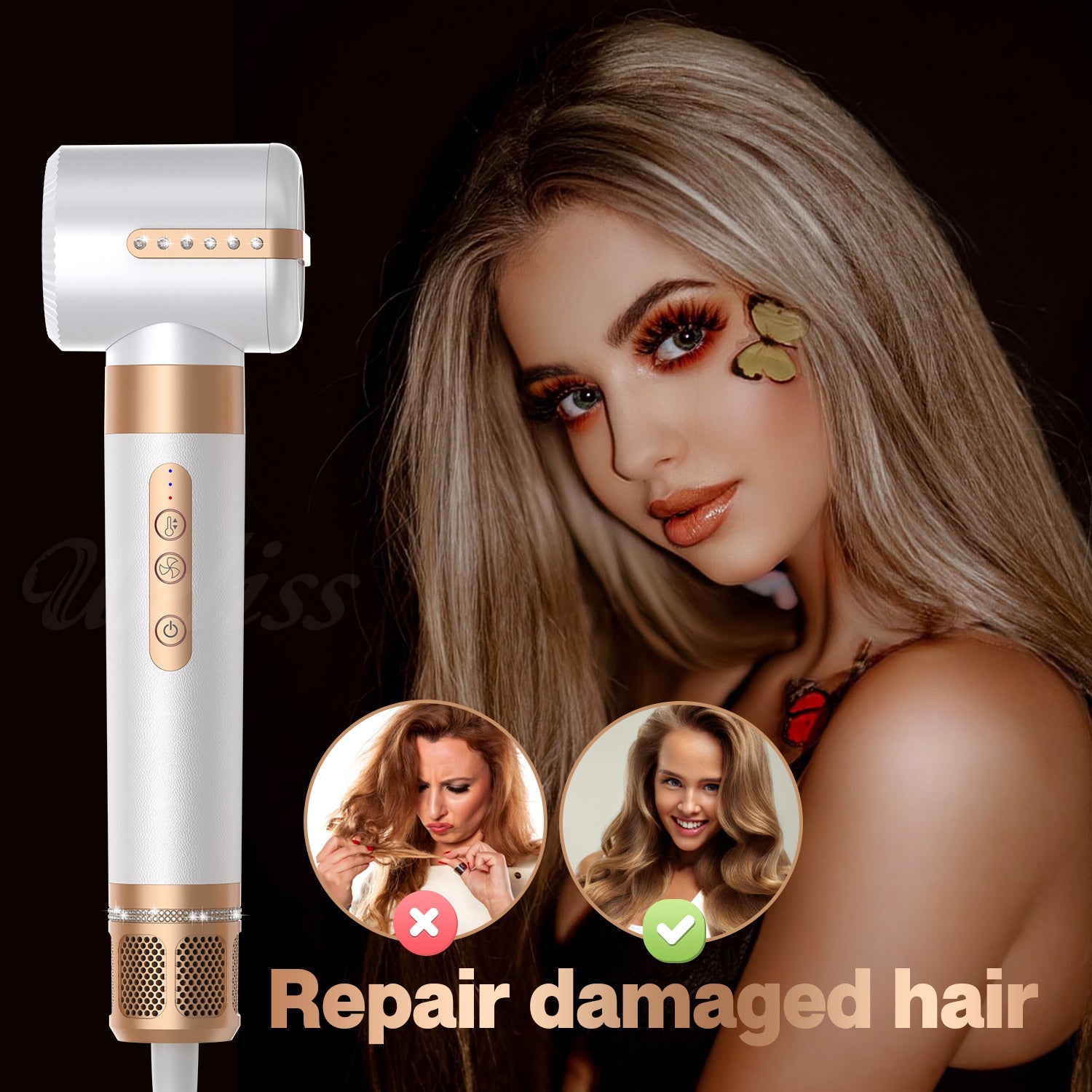 Hot Air Comb with Tourmaline Ceramic for Fast Hair Straightening and Curling - Teleplus Styling hot air comb automatic