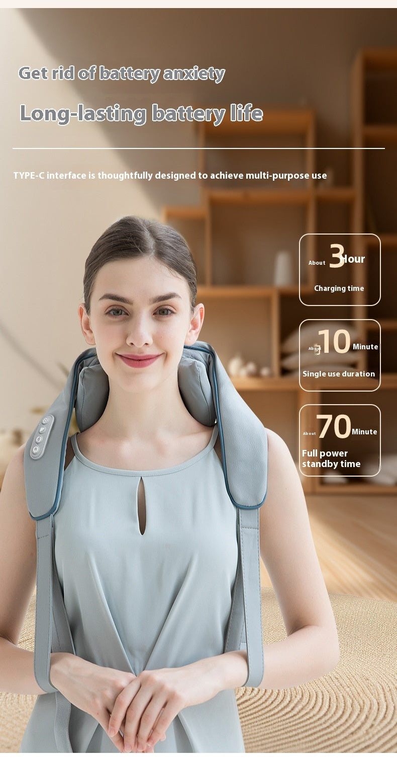 Hot Compress Multifunctional Shoulder Massage Instrument with Neck Kneading - shoulder massage instrument neck kneading
