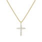 Hot New 925 Sterling Silver Necklace Cross Full Diamond Women’s Collarbone Chain Wrapped Gold 14k Gold Pendant