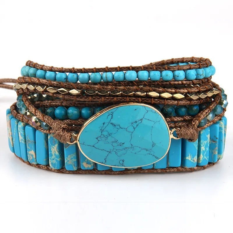Hot Sale Bohemian Winding Natural Stone Beaded Bracelet for Unisex Style - Teleplus bohemian winding natural hot sale