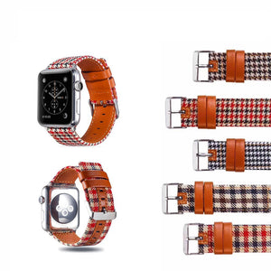 Hot Sale Houndstooth Canvas Leather Strap - Hot Sale Houndstooth Canvas Leather Watch Strap