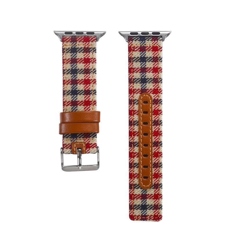 Hot Sale Houndstooth Canvas Leather Strap - Hot Sale Houndstooth Canvas Leather Watch Strap