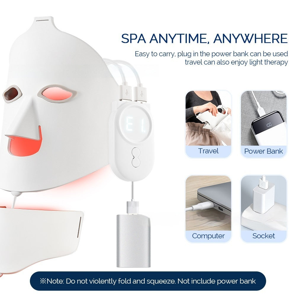 Beauty Silicone Mask with Color LED Phototherapy for Skin Rejuvenation - Glow Up a Adventure beauty silicone mask color