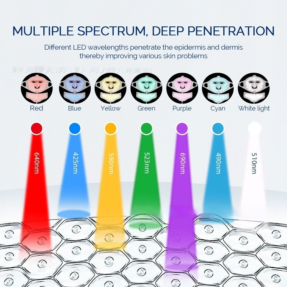 Beauty Silicone Mask with Color LED Phototherapy for Skin Rejuvenation - Glow Up a Adventure beauty silicone mask color