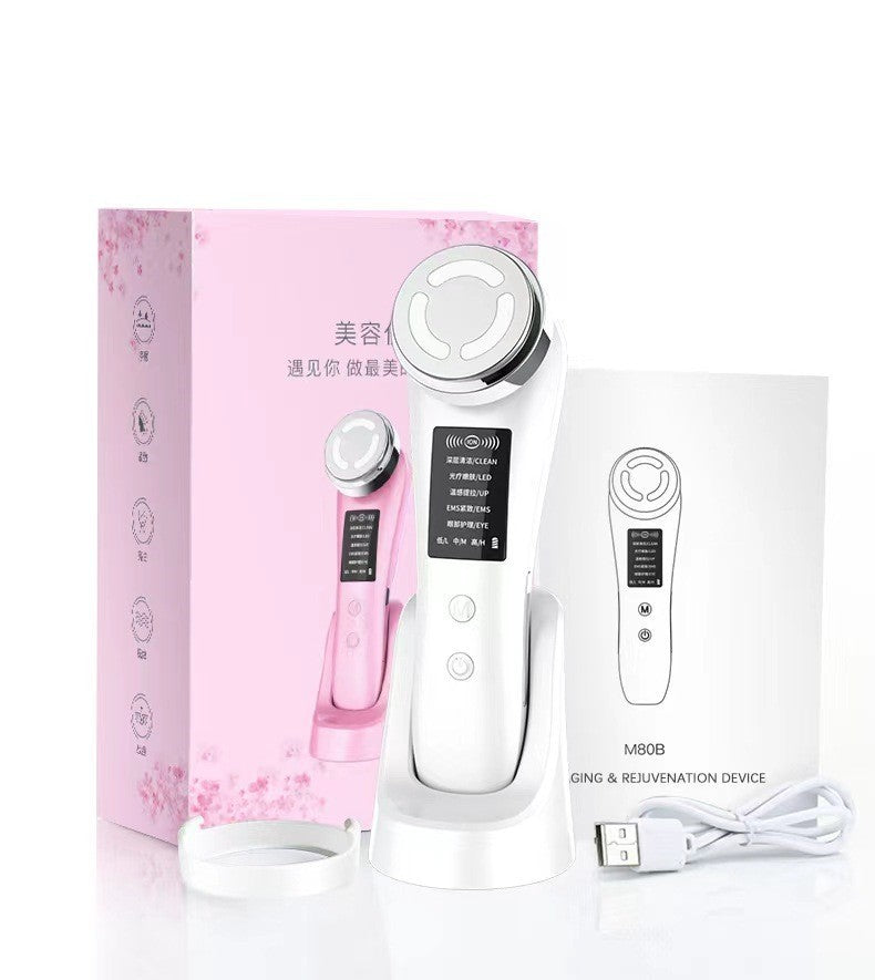 Color Light Beauty Facial Massage Instrument with Multiple Modes and Rechargeable Battery - Glow Up the color light