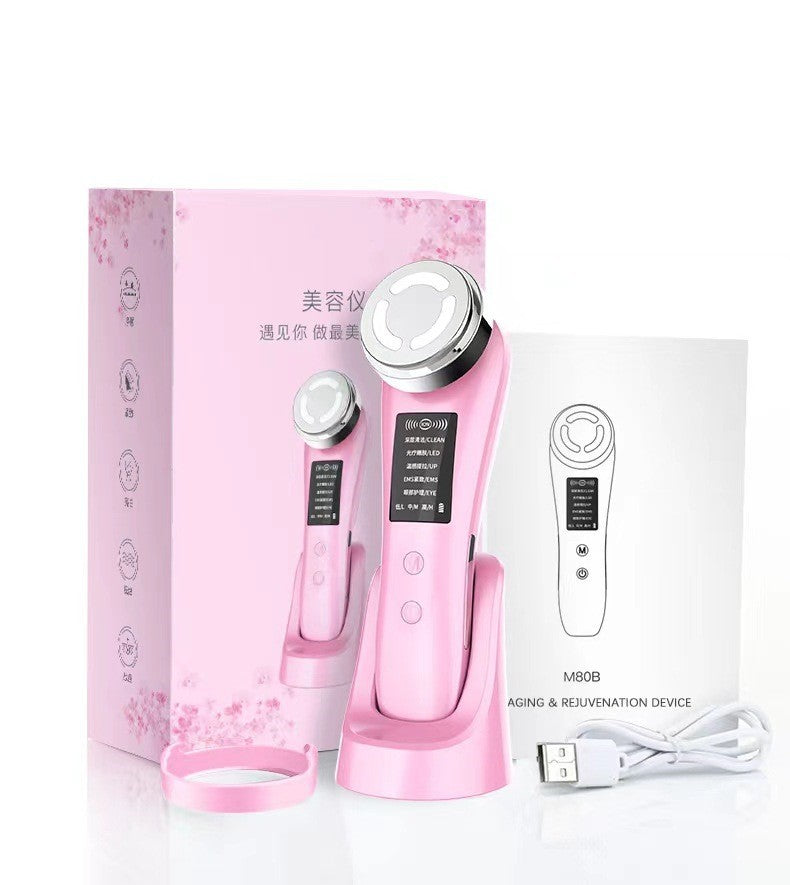 Color Light Beauty Facial Massage Instrument with Multiple Modes and Rechargeable Battery - Glow Up the color light