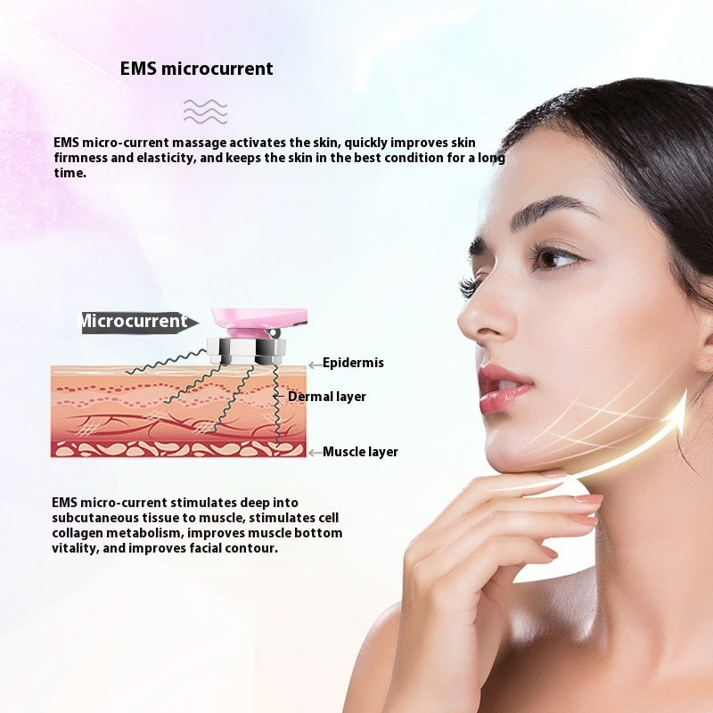 Color Light Beauty Facial Massage Instrument with Multiple Modes and Rechargeable Battery - Glow Up the color light