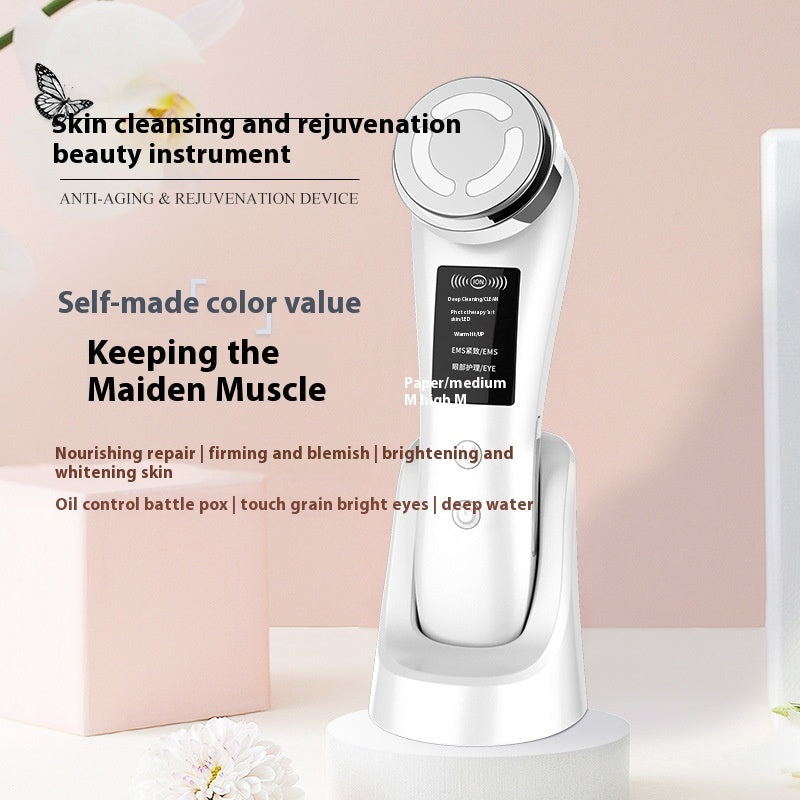 Color Light Beauty Facial Massage Instrument with Multiple Modes and Rechargeable Battery - Glow Up the color light
