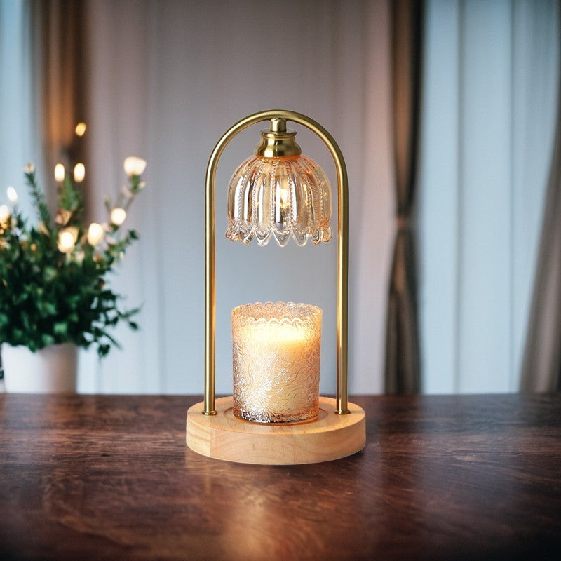 Household Timed Glass Lamp with Horizontal Dimming Retro Black Rod - Teleplus household timed glass lampshade