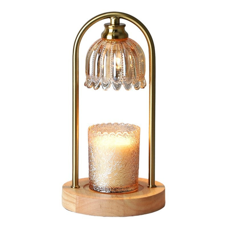 Household Timed Glass Lamp with Horizontal Dimming Retro Black Rod - Teleplus household timed glass lampshade