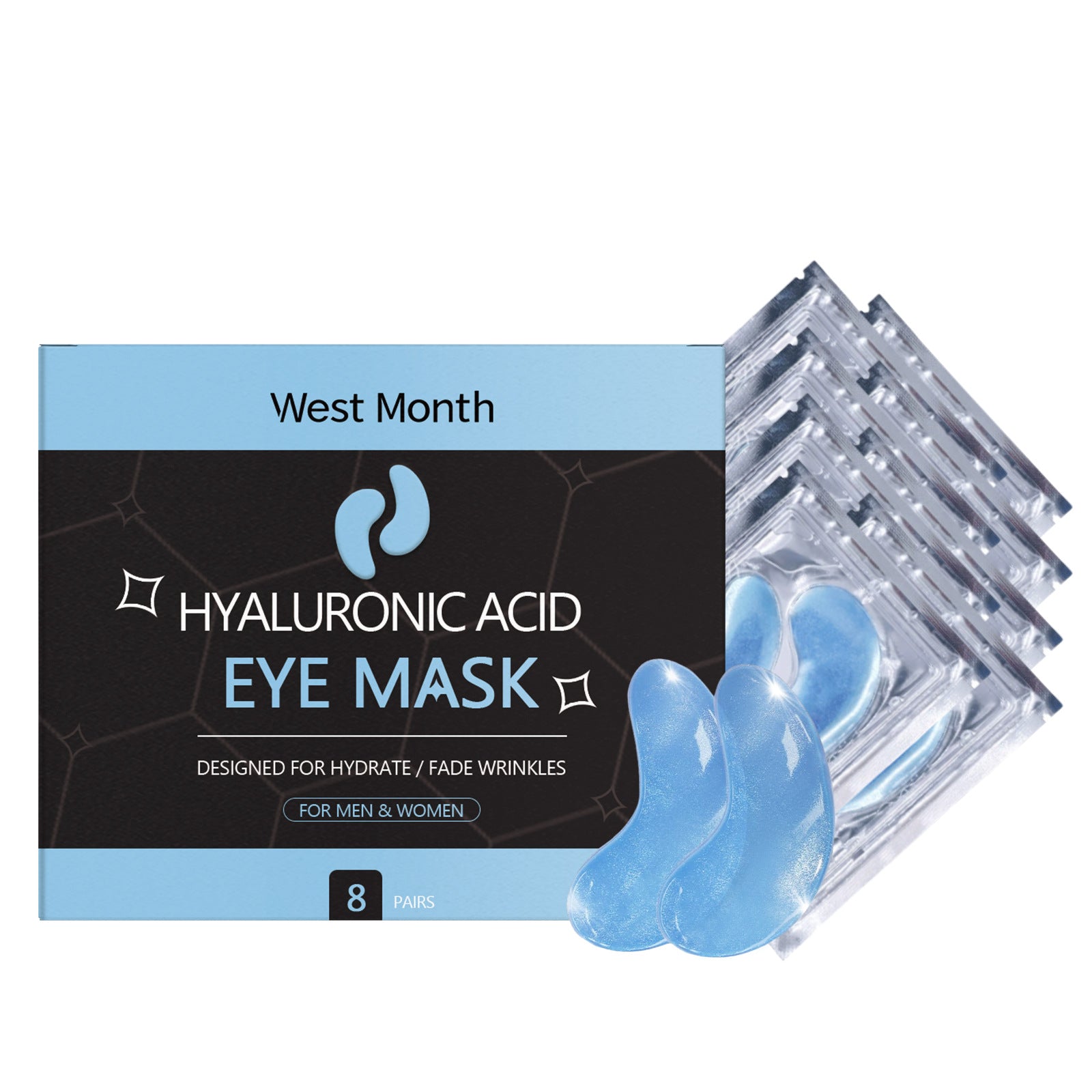 Hyaluronic Acid Eye Mask 8 Pairs Collagen Under Patches for Skin Care - eye mask hyaluronic acid pairs product
