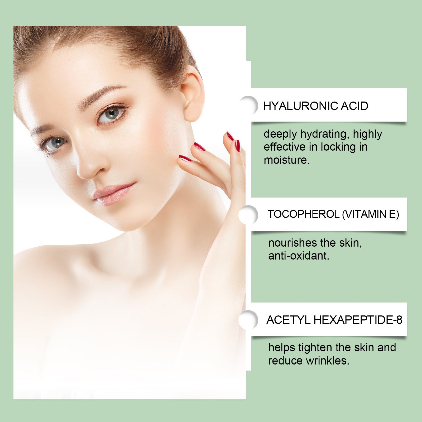 Hyaluronic Acid Peptide Serum with Vitamin E for Hydrating and Anti Aging Care - Teleplus Skin hyaluronic acid