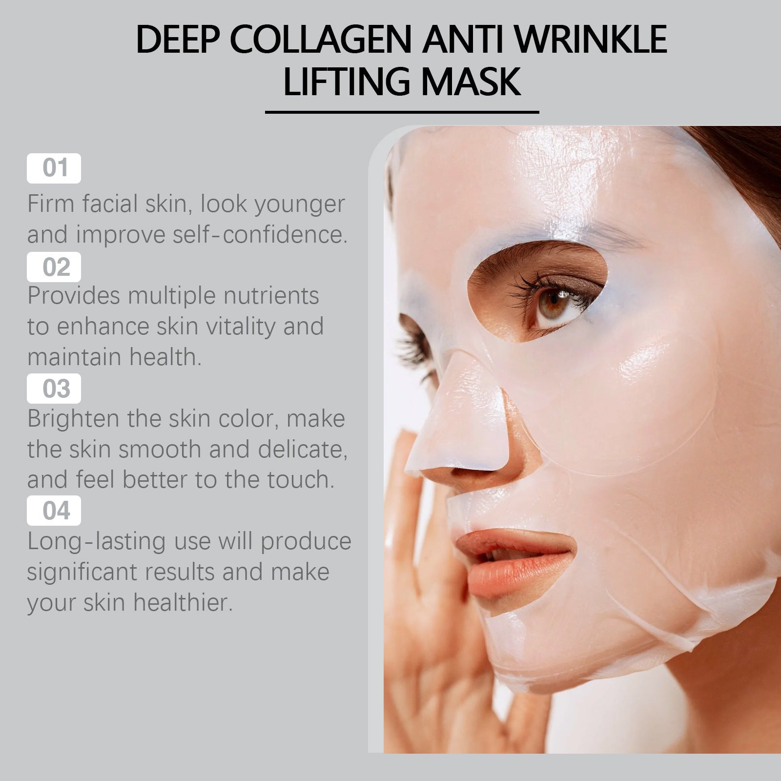 Hydrating Collagen Mask with Glycerol Hyaluronic Acid and Vitamin E - collagen mask hydrating skin rejuvenating firming