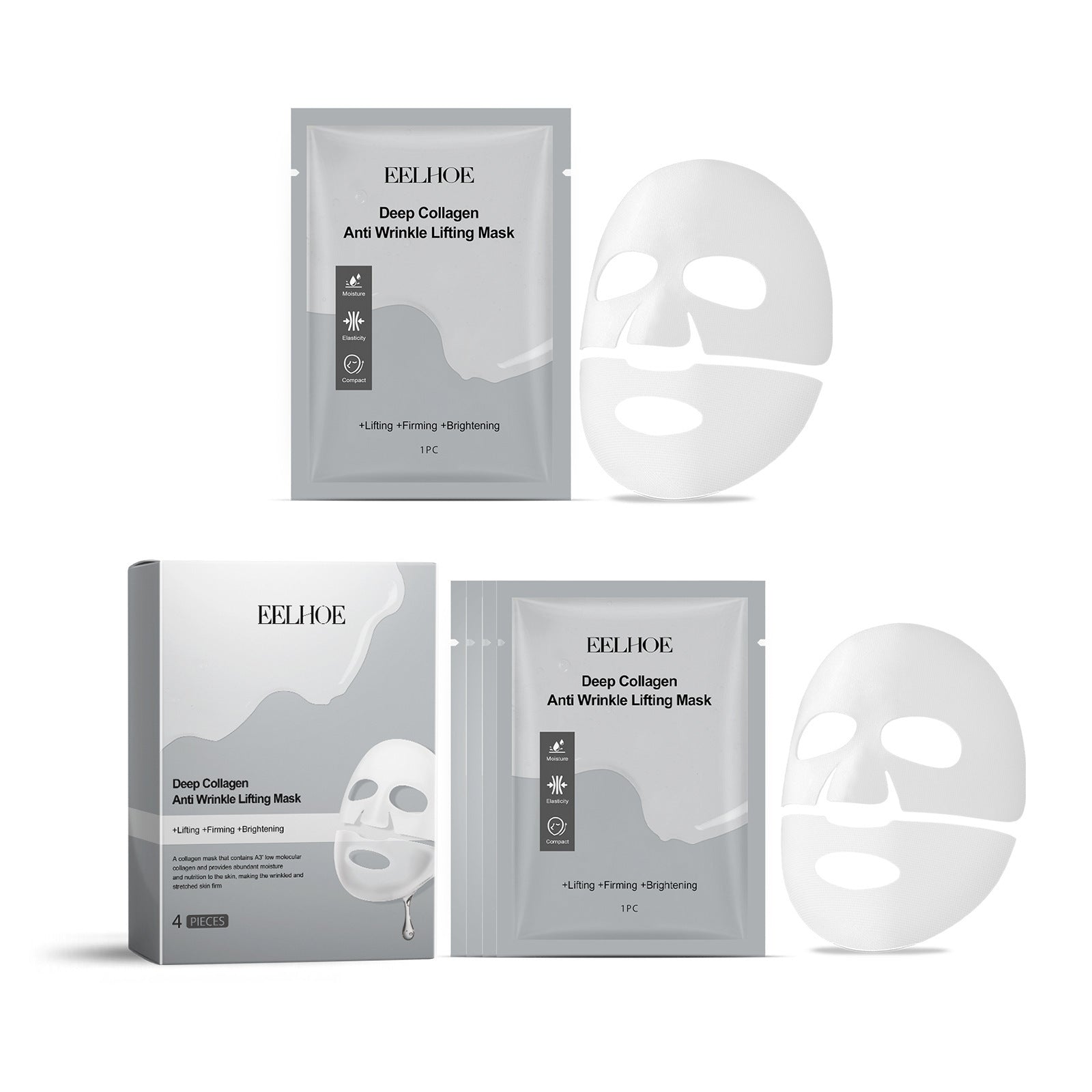 Hydrating Collagen Mask with Glycerol Hyaluronic Acid and Vitamin E - collagen mask hydrating skin rejuvenating firming
