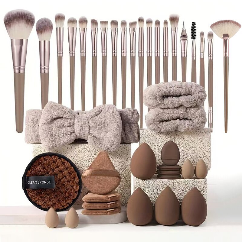 Hydrophilic Non-Latex Beauty Tool Set for Makeup and Skincare 40pcs - Teleplus hydrophilic non-latex beauty tool set