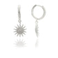 Silver Plated Sun Earrings with White Zircon Stone