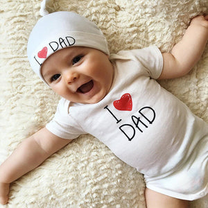 I Love Dad English Letter Jumpsuit Baby Romper - Cute Baby Romper for Dad’s Little Sidekick