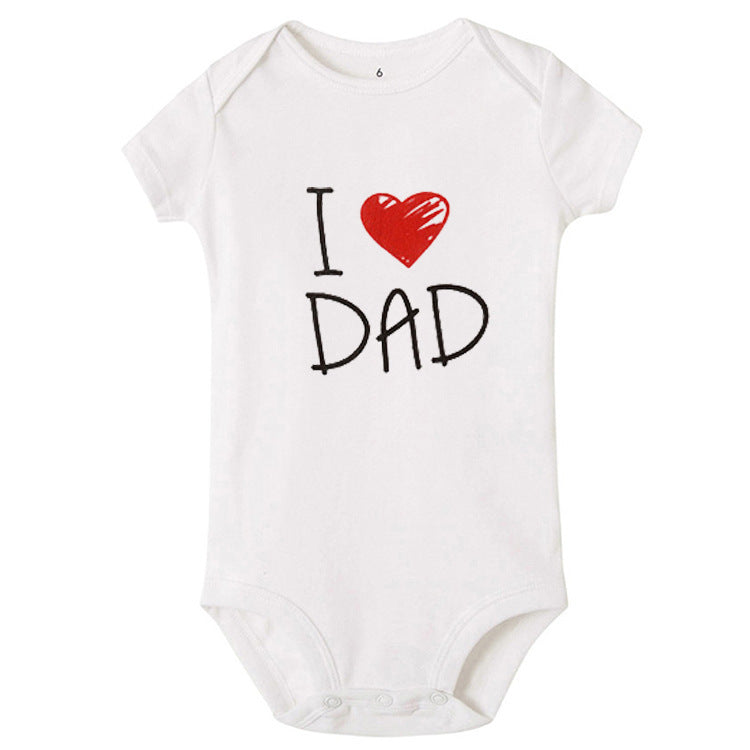 I Love Dad English Letter Jumpsuit Baby Romper - Cute Baby Romper for Dad’s Little Sidekick