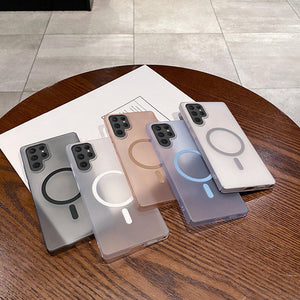 Ice Mist Magnetic Suction Phone Case in Transparent Black White Glacier Blue Titanium Gray - Teleplus magnetic suction