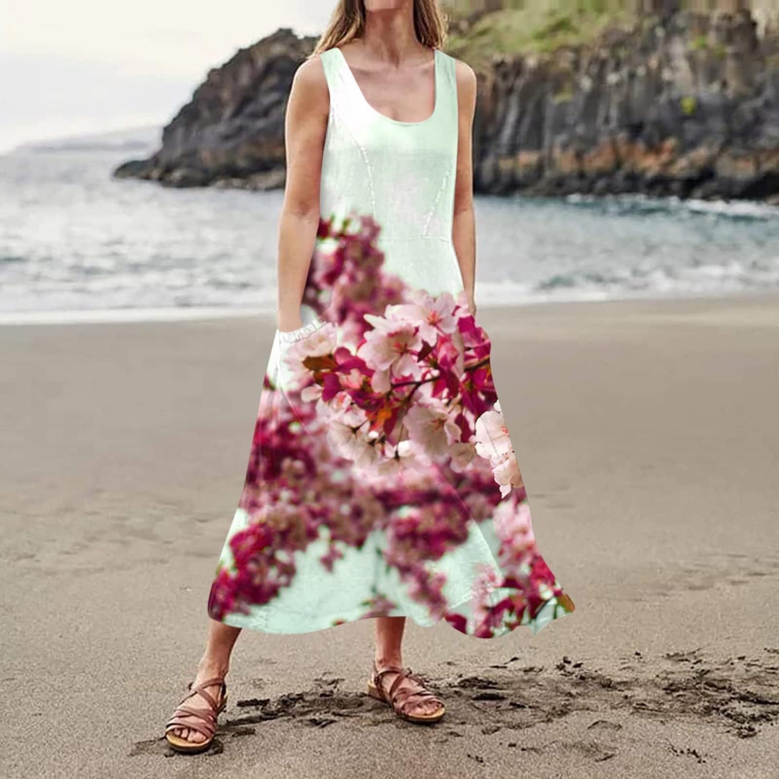 Imitation Cotton Flower Digital Print Shoulder Bag with 3D Pattern - Teleplus