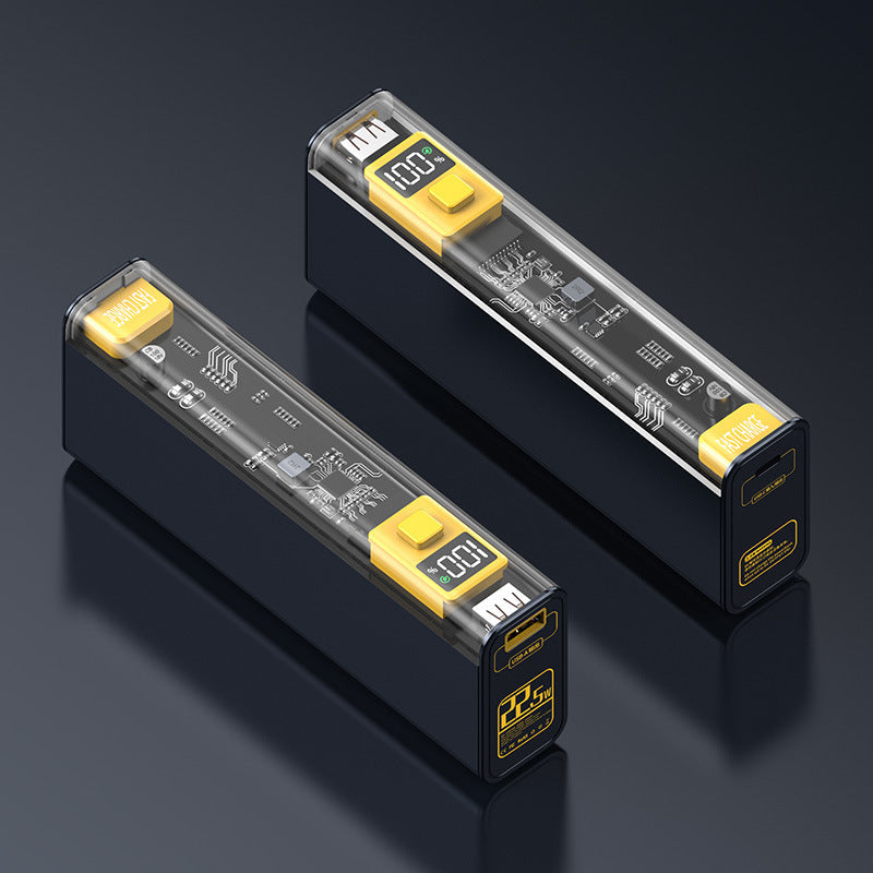 Industrial Style Large Capacity Power Bank with Transparent Mech Design - Teleplus Mechanism transparent mech power