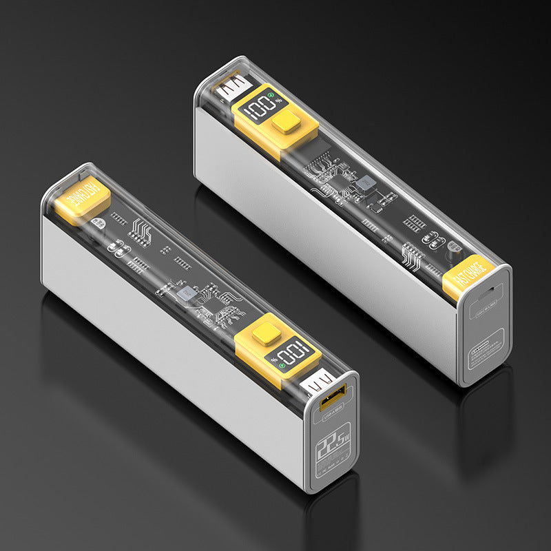 Industrial Style Large Capacity Power Bank with Transparent Mech Design - Teleplus Mechanism transparent mech power