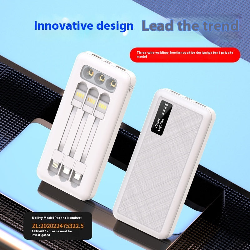 Industrial Style Power Bank with Detachable Light and Fast Charging - Teleplus cable detachable light display power