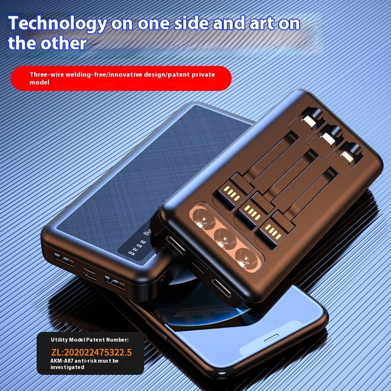 Industrial Style Power Bank with Detachable Light and Fast Charging - Teleplus cable detachable light display power