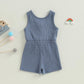 Infant Baby Boy Girl Ribbed Sunken Stripe Jumpsuit Bodysuit - Ribbed Jumpsuit for Tiny Trendsetters in Training