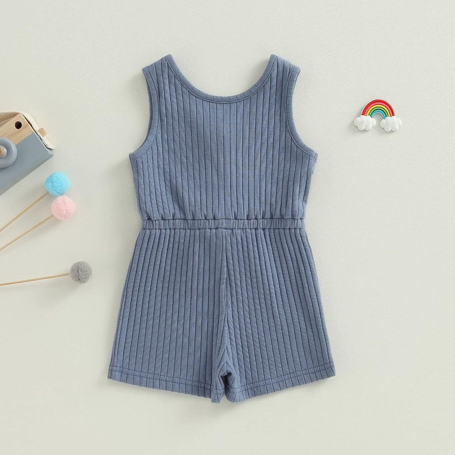 Infant Baby Boy Girl Ribbed Sunken Stripe Jumpsuit Bodysuit - Ribbed Jumpsuit for Tiny Trendsetters in Training