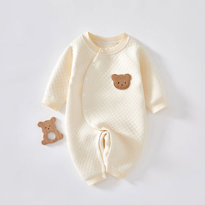 Infant Boneless Jumpsuit Thickened Long Sleeve - Infant Boneless Long Sleeve Jumpsuit in Milky White