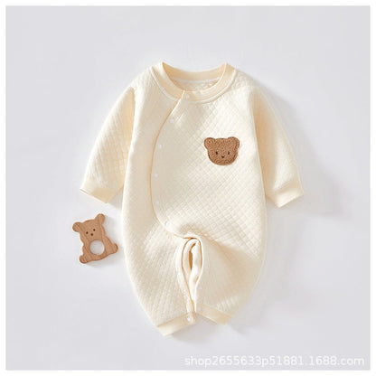 Infant Boneless Jumpsuit Thickened Long Sleeve - Infant Boneless Long Sleeve Jumpsuit in Milky White