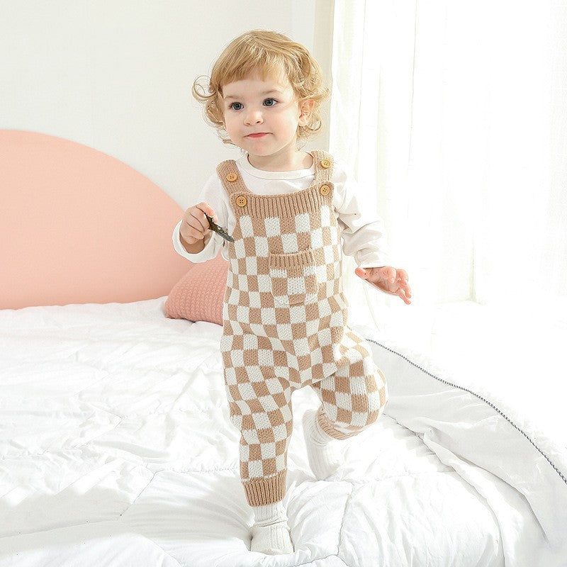 Infant Checkerboard One-piece Romper - Checkerboard Romper for Tiny Style Icons