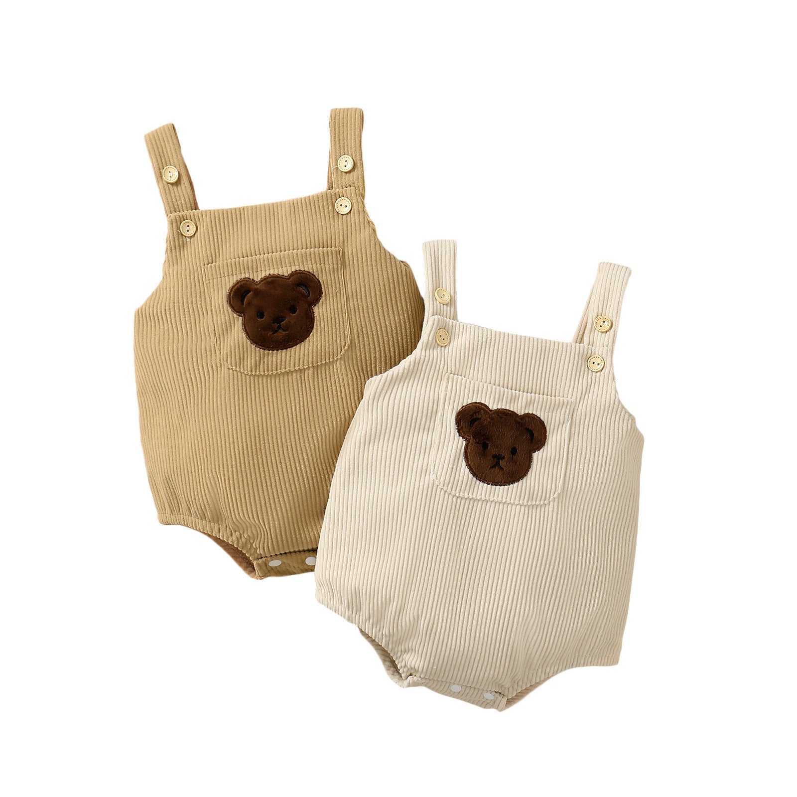 Infant Child Bear Embroidered Slip Top Apron - Cuddle Up with Our Bear Apron for Tiny Tots