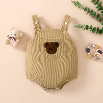 Unisex Knitted Cotton Hooded Top in Brown and Apricot for US Market - Cuddle Up with Our Bear Apron Tiny Tots united