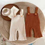 Infant Children’s Knitting Suspender Wide Leg Pants With High Waist - Infant Knitting Suspender Wide Leg Pants in Cotton